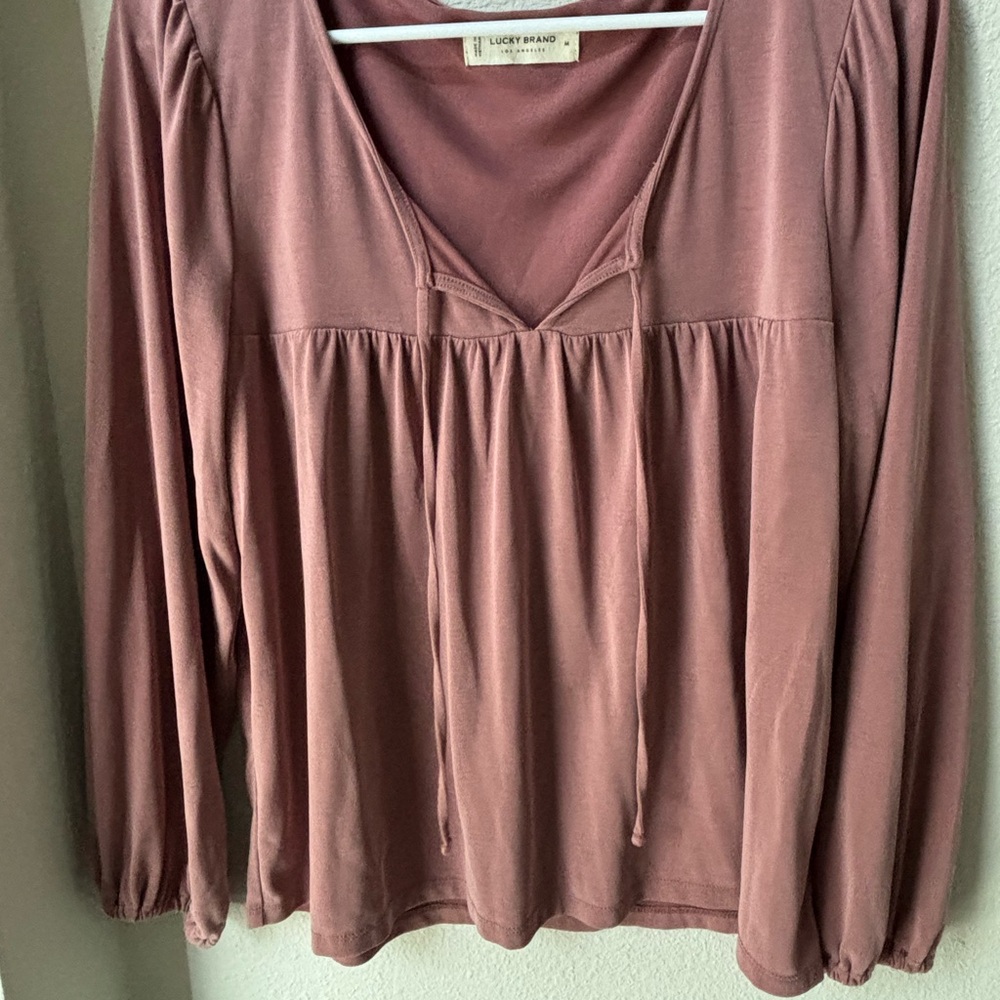 Lucky Brand Women's Dusty Rose Long Sleeve Top - Picture 2 of 6